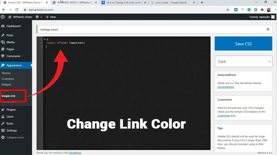 How to Change Link Color in WordPress